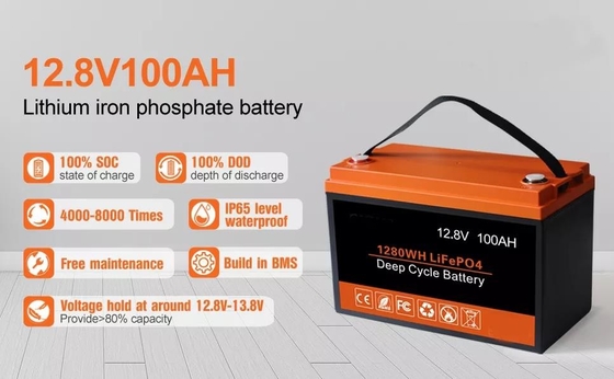 Pin lưu trữ năng lượng mặt trời 12kg UN38.3 Pin chu kỳ sâu 100AH ​​12V LiFePO4