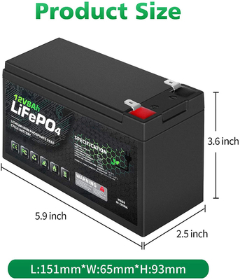 Pin Lithium Ion có thể sạc lại 8AH 12 Volt Chu kỳ sâu NCM BMS