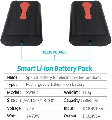 Pin Li Ion di động 8Ah Bộ pin lithium thông minh 3350mAh 7.4v