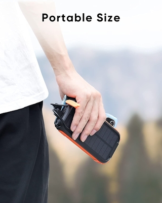 Real Portable Hand Crank Solar Power Bank Station 26800mAh NCM