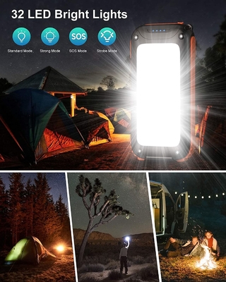 Real Portable Hand Crank Solar Power Bank Station 26800mAh NCM